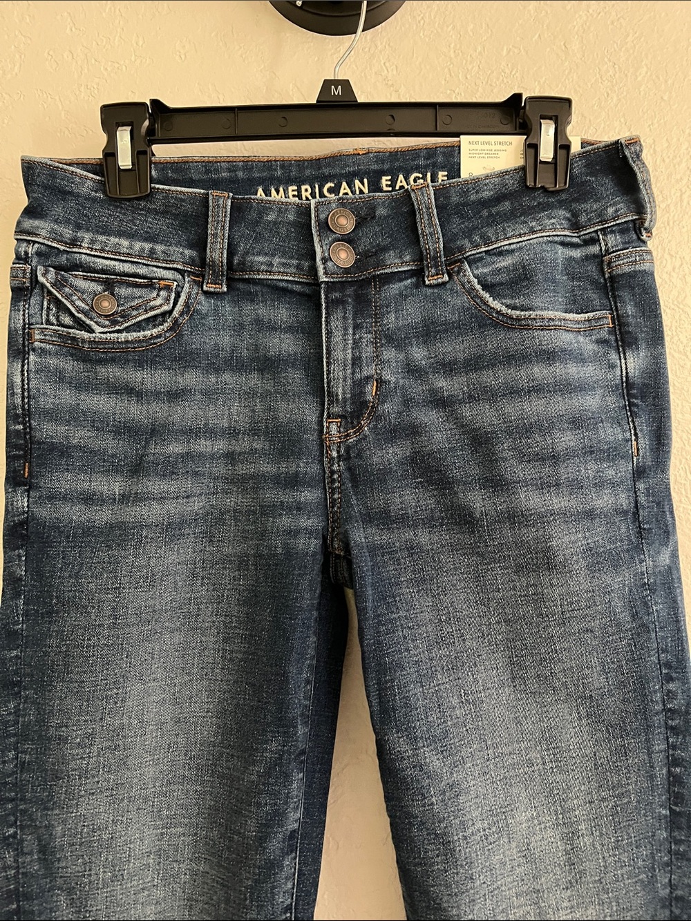 NWT American Eagle Outfitters Women's Dark Blue Super Low Rise Jegging 8 / 29 - Picture 4 of 7